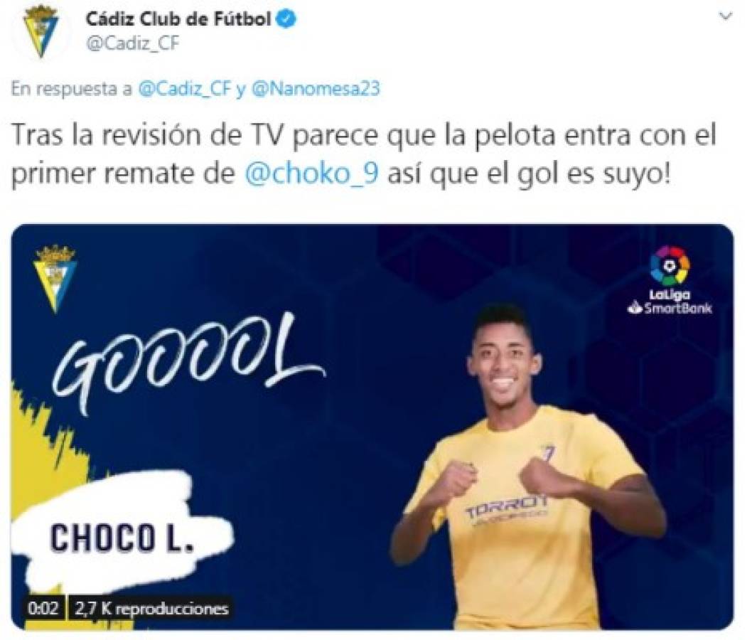 Lo que dice la prensa internacional del Cádiz y el Choco Lozano tras su cuarto gol consecutivo: 'Imparables'