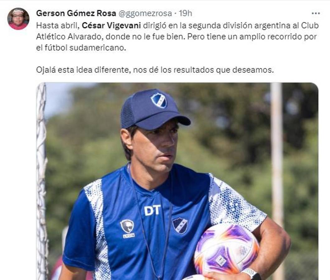 Así reaccionó la prensa al fichaje de César Vigevani como nuevo DT de Motagua; periodista de ESPN dice que el idóneo era otro