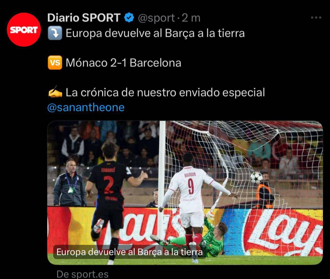 “Aparecen los fantasmas” “De vuelta a la tierra”: la reacción de la prensa tras la caída del Barca ante Mónaco en Champions