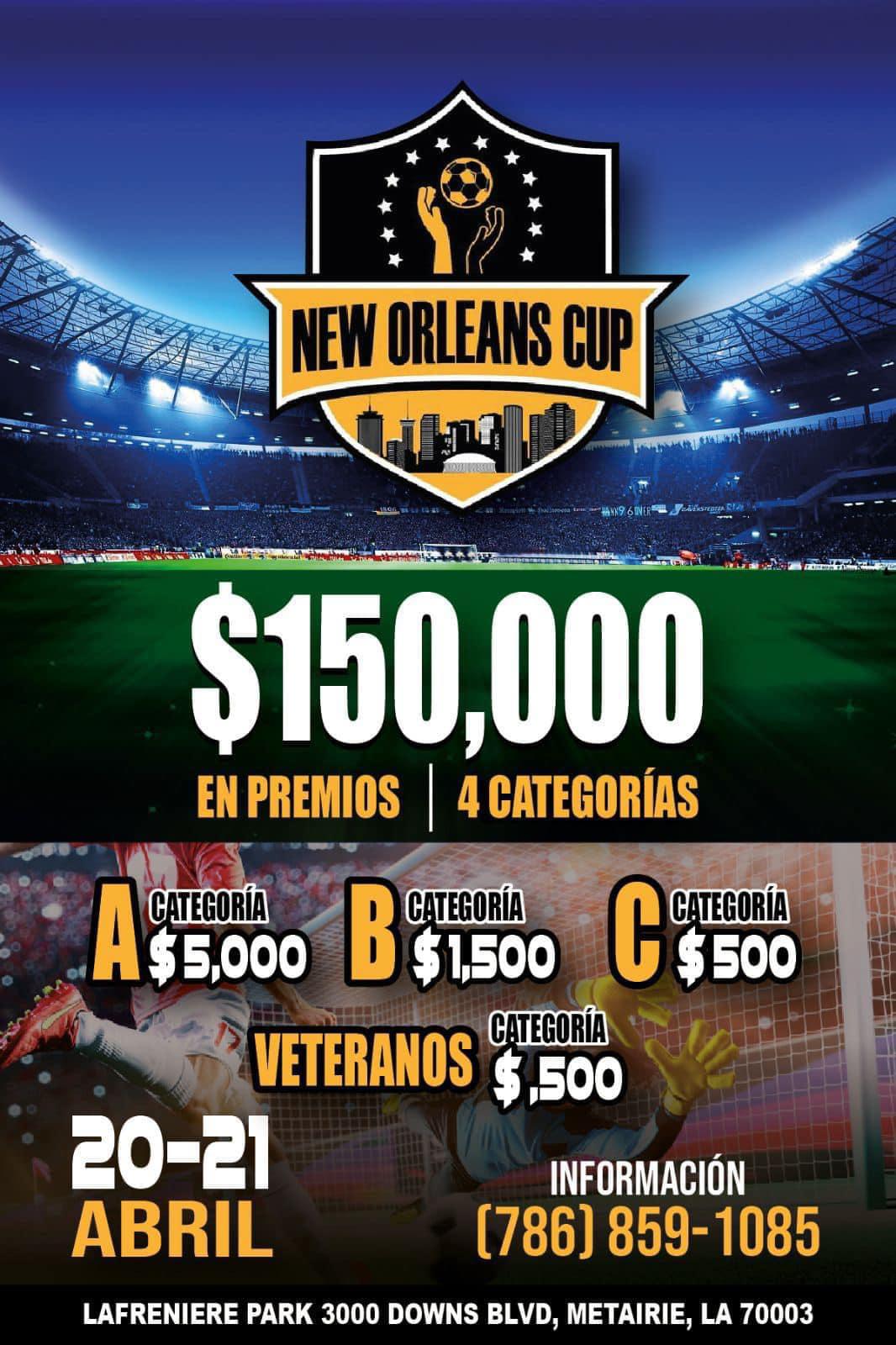 Las categorías que estarán disponibles en la V edición de la New Orleans Cup, que se llevará a cabo en abril del 2024.