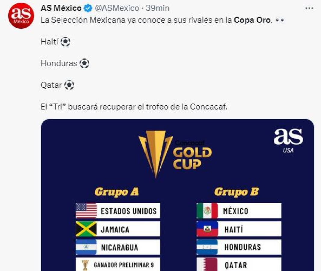 Lo que dice la prensa de México sobre la Selección de Honduras y su grupo en la Copa Oro 2023 ¿El de la muerte?