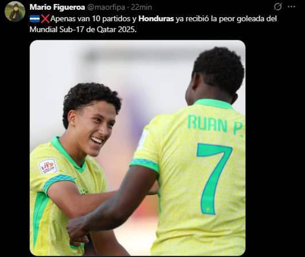 Debut humillante, Pudieron ser 10: lo que dice la prensa tras la goleada de Brasil a Honduras en el Mundial Sub-17
