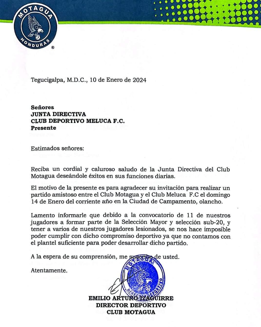 Comunicado oficial: Motagua cancela sus amistosos de pretemporada y exponen la razón