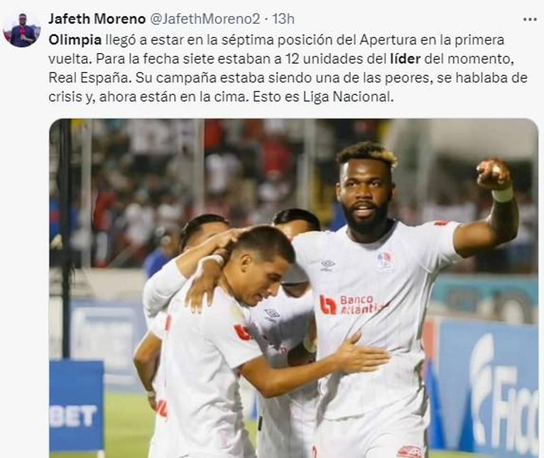 Así reaccionó la prensa hondureña al liderato de Olimpia y caída de Real España: el posteo de ESPN y del propio club albo