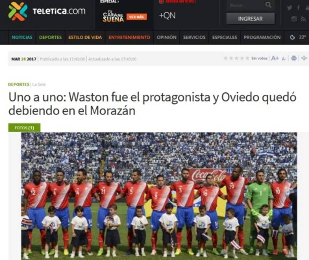 Como 'punto de oro' califica prensa tica empate ante Honduras