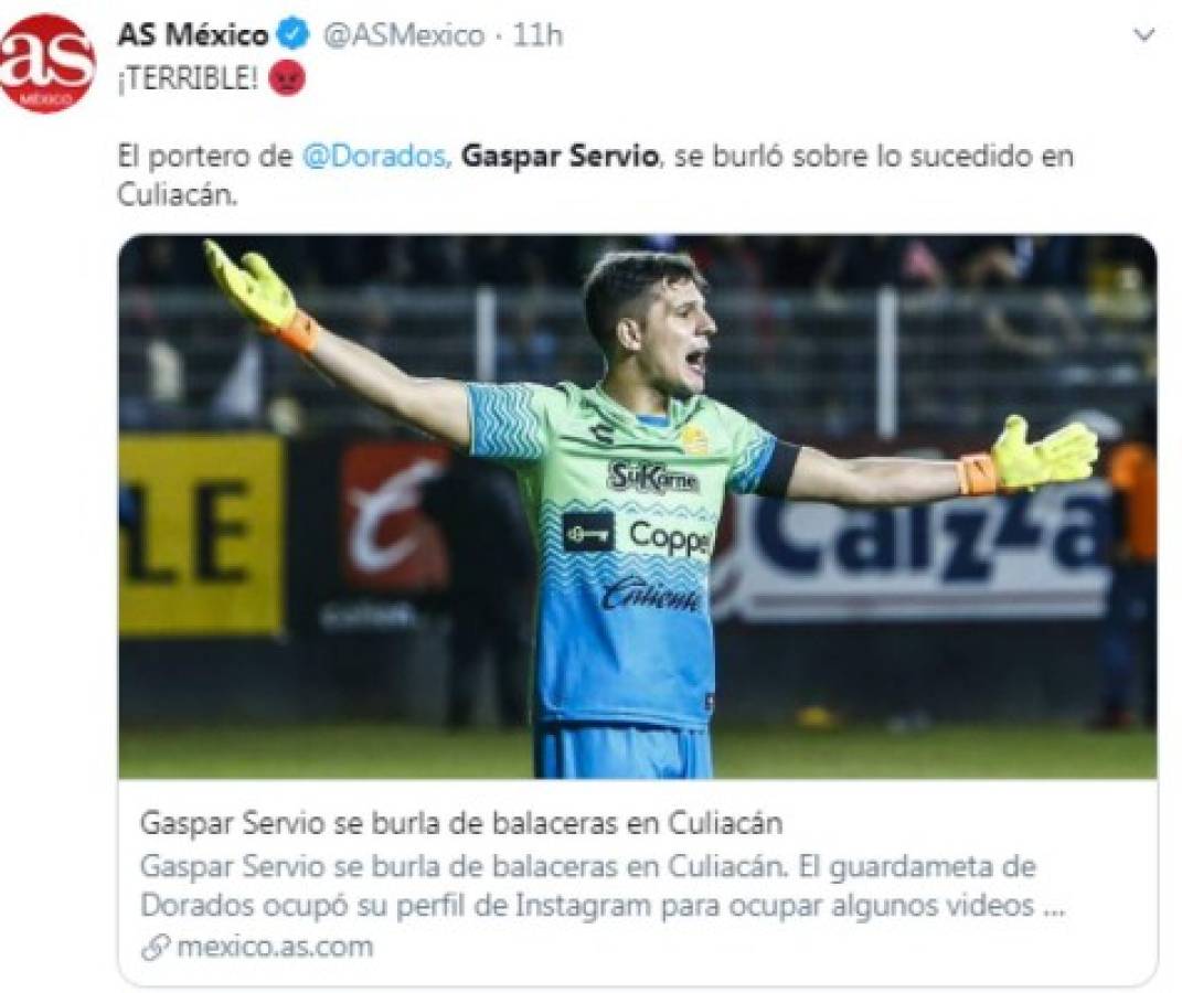 Lo que dicen en redes sociales de Gaspar Servio tras su polémico vídeo en Culiacán: 'Futbolista sin cerebro' 