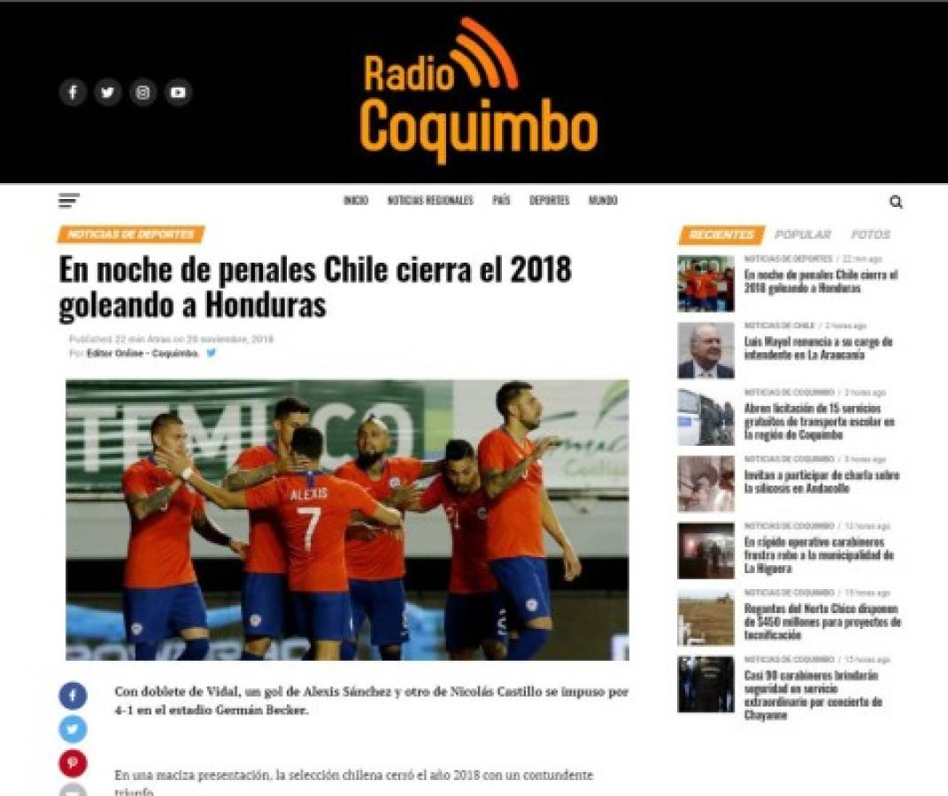 Lo que dicen los medios chilenos por los penales ante Honduras en Temuco