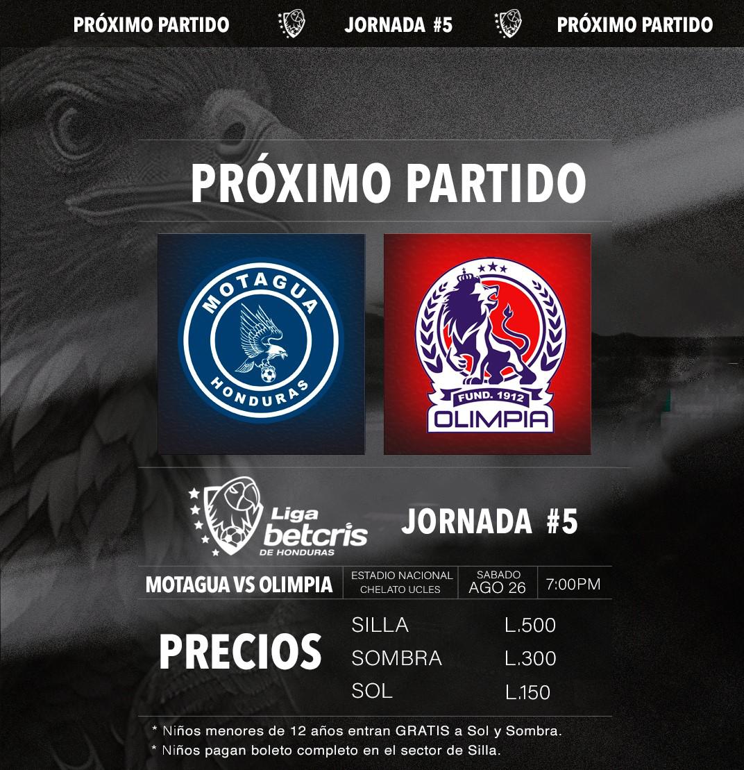 Oficial: Motagua confirma precios de la boletería, día y hora para el clásico capitalino ante el Olimpia de Pedro Troglio
