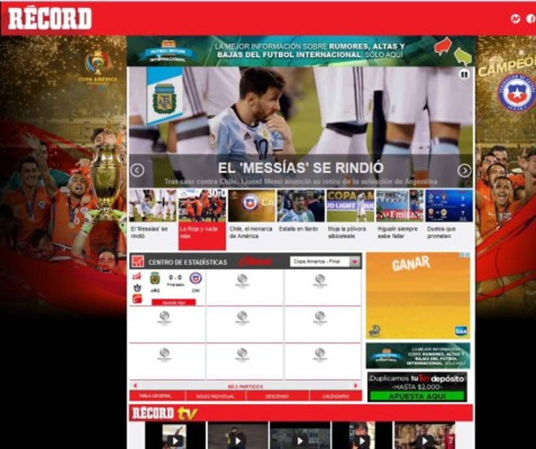 Prensa mundial impactada por el retiro de Messi de la selección