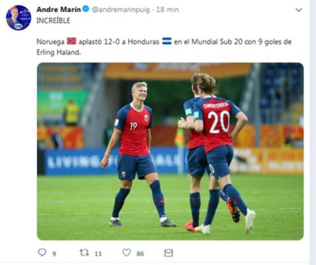 ¡Bochorno mundial! La prensa internacional habla del 12-0 de Noruega a Honduras