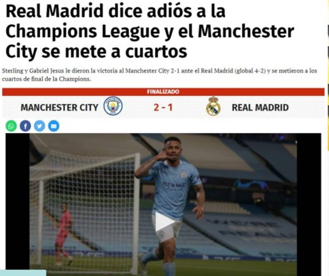 'Pep Guardiola ejecuta al Real Madrid', así titula la prensa mundial la eliminación de los blancos