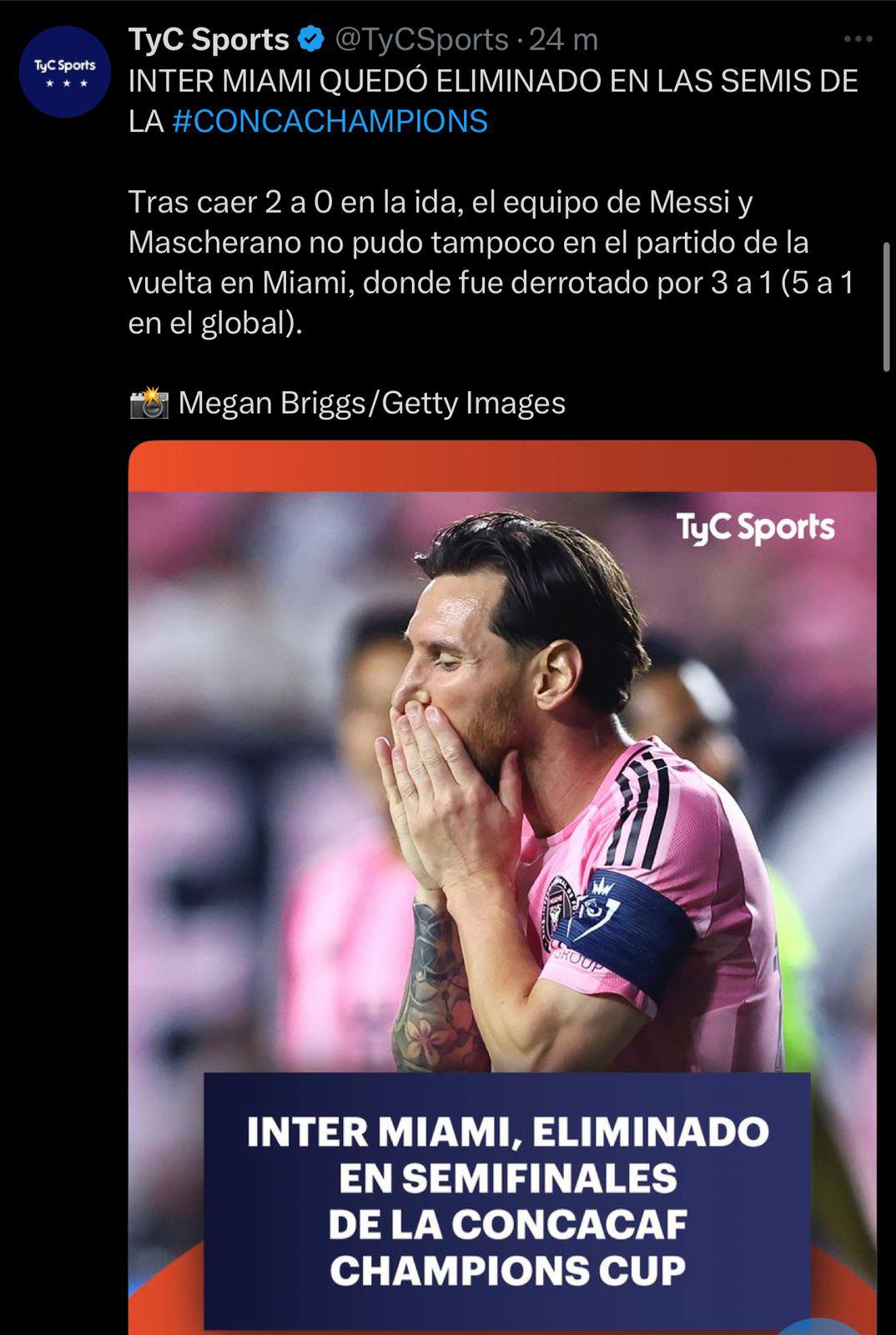 Vergüenza de equipo Le dio frío: la prensa no perdona a Messi tras la eliminación del Inter Miami en Champions de Concacaf