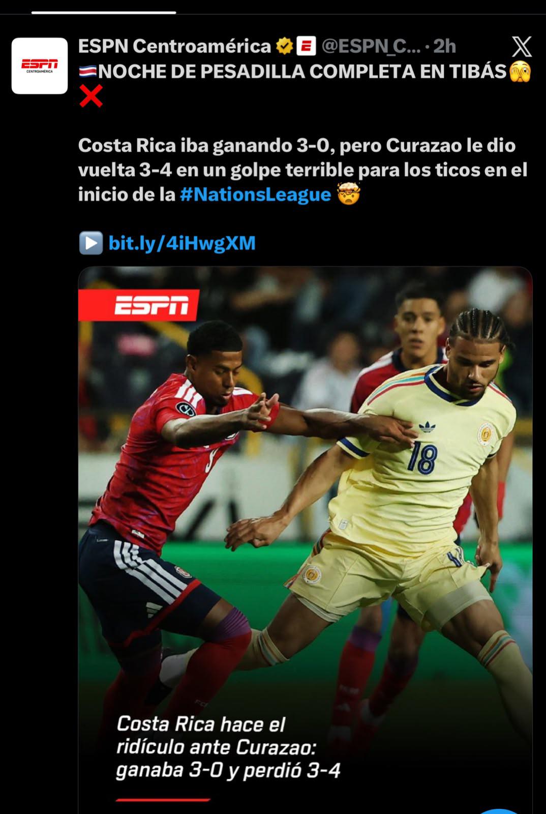 Chepebomba se burla: así reaccionó la prensa tras triunfo de Curazao a Costa Rica