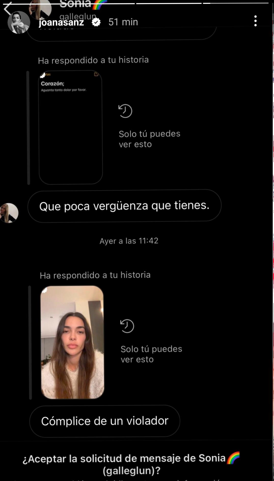 Joana Sanz publica los fuertes mensajes que está recibiendo por el arresto de Dani Alves, acusado de agresión sexual