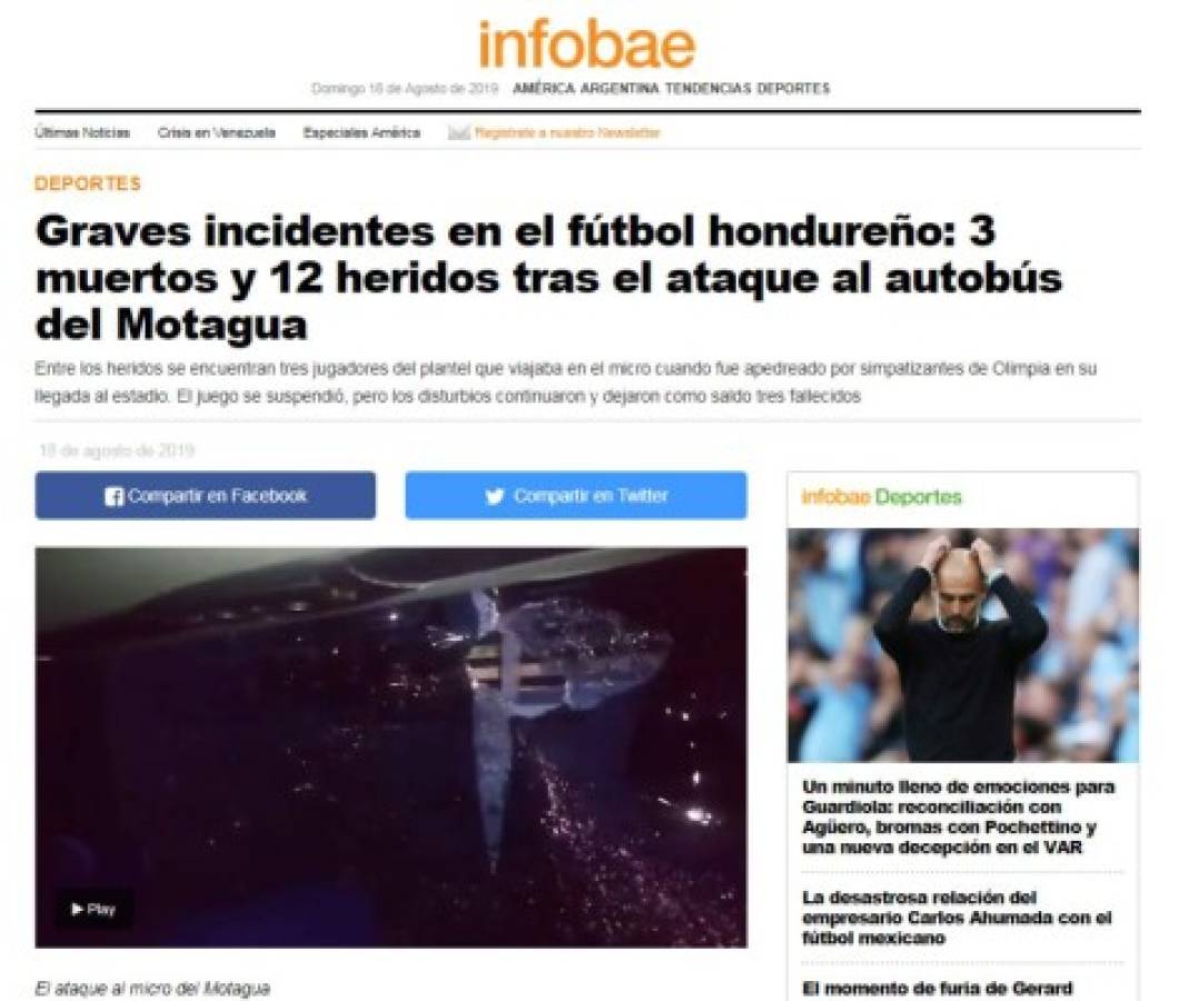 ¡Tragedia en Honduras! Así amanece la prensa mundial por el drama vivido en el Nacional