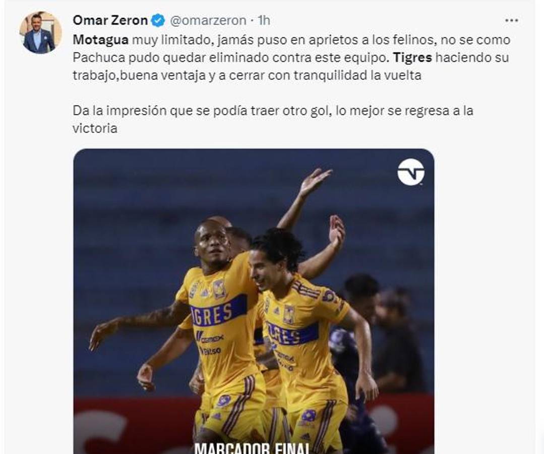 Lo que dicen los periodistas mexicanos y hondureños sobre el gane de Tigres ante Motagua: “Equipo muy limitado”
