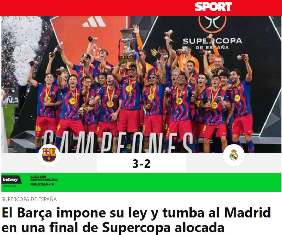 Papá es papá, Mbappé es mal perdedor: reacción de la prensa luego de que Barcelona le gane a Real Madrid la Supercopa
