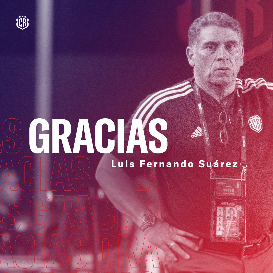 Con esta imagen despidieron a Luis Fernando Suárez las redes sociales de la Federación tica.