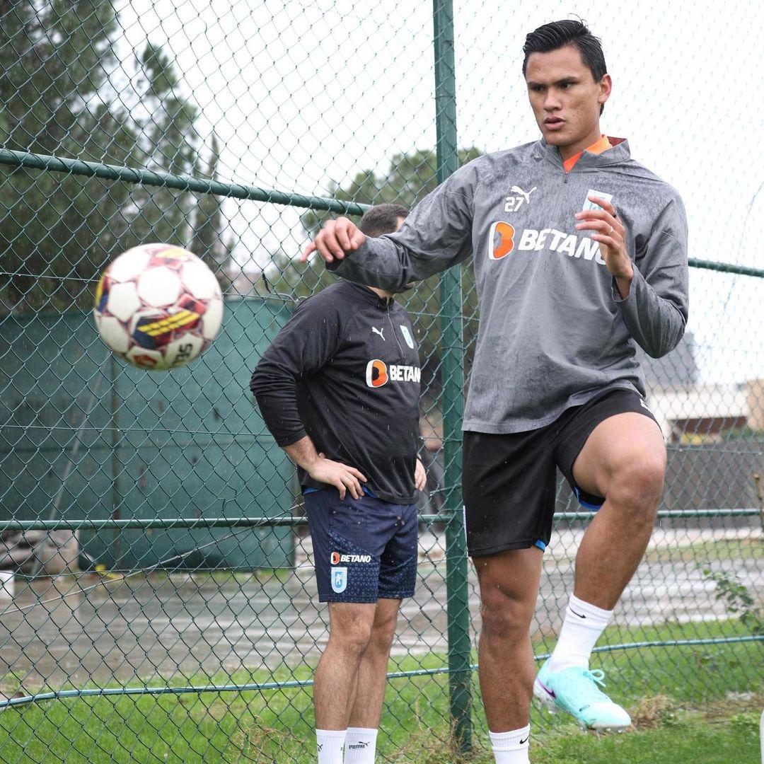 Denil Maldonado tuvo este miércoles su primer entrenamiento con el Universitatea de Rumania.