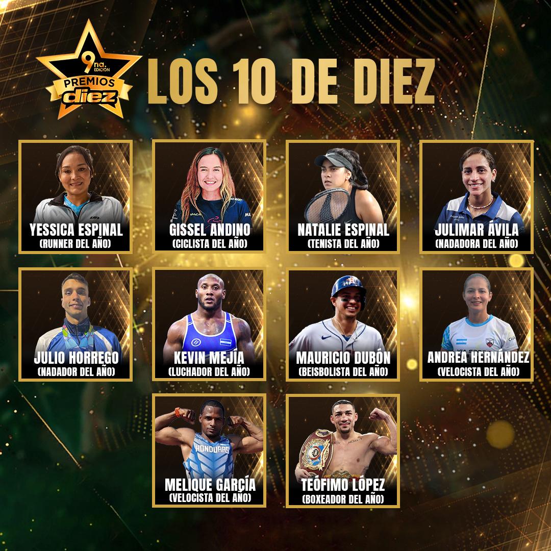 Estos fueron los atletas hondureños que ganaron los galardones 10 de DIEZ.