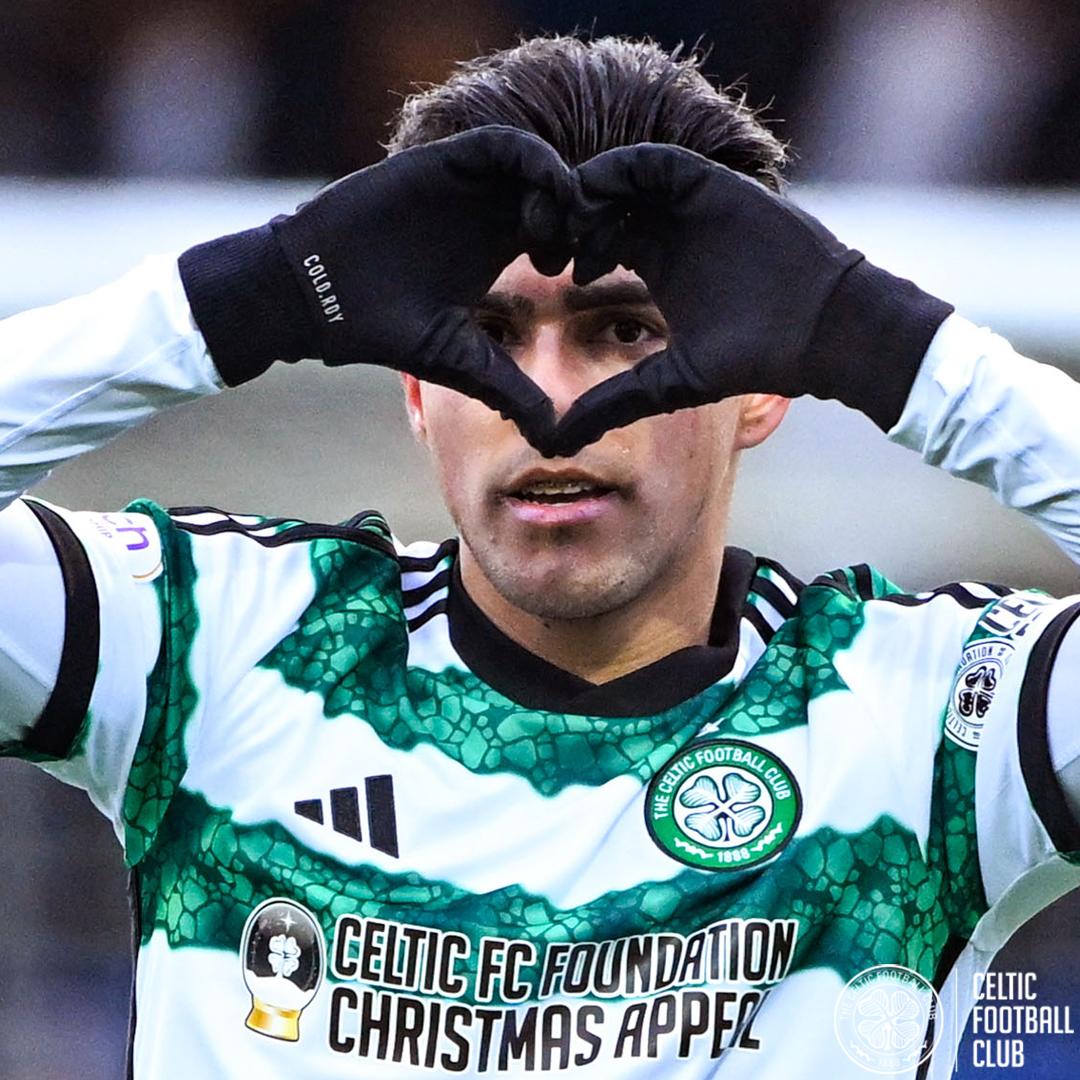 Luis Palma celebrando su cuarto gol con la camisa de Celtic. FOTO: Celtic.
