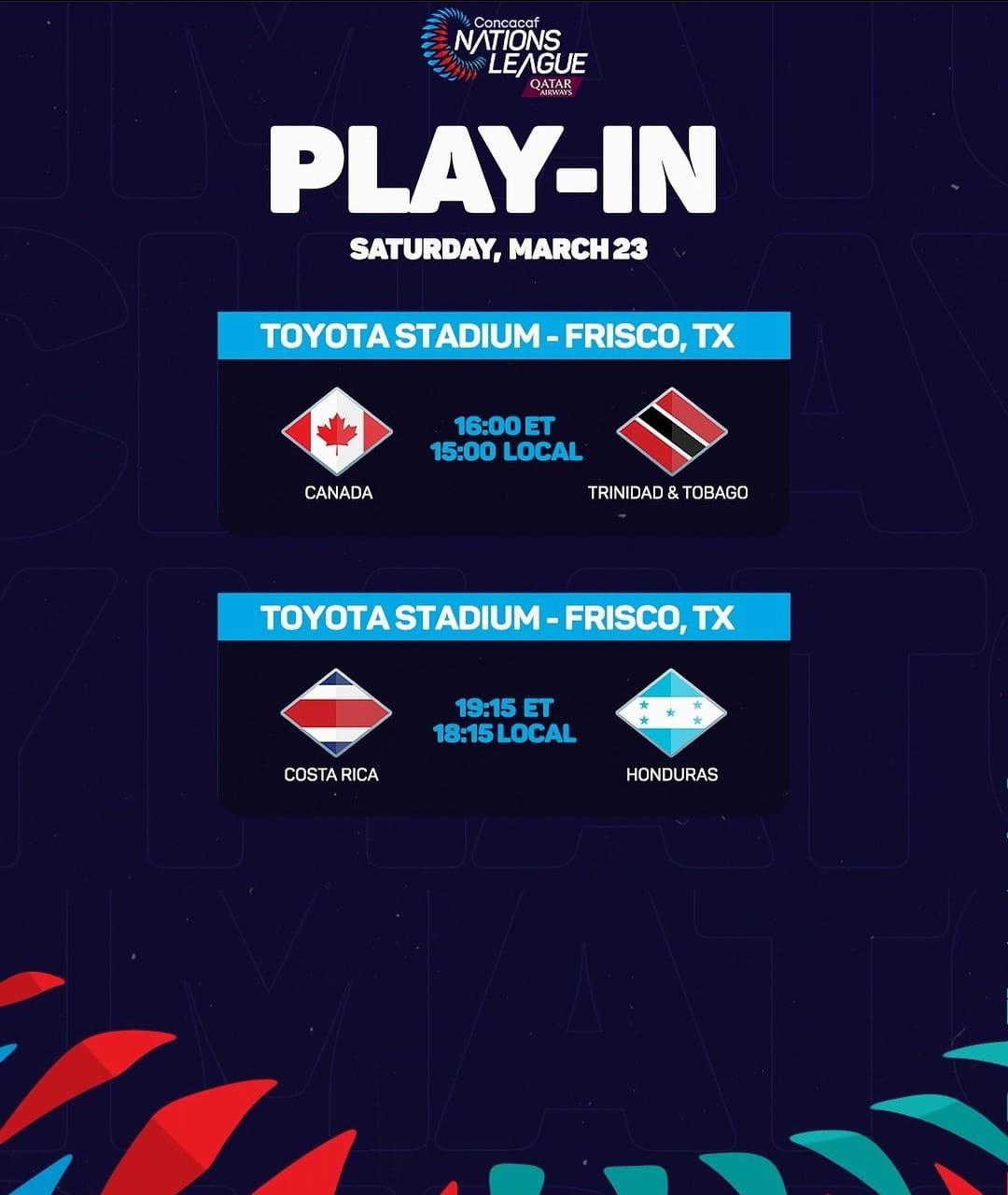 Los horarios oficializados por parte de Concacaf a través de la Nations League. Honduras-Costa Rica cierran el telón.