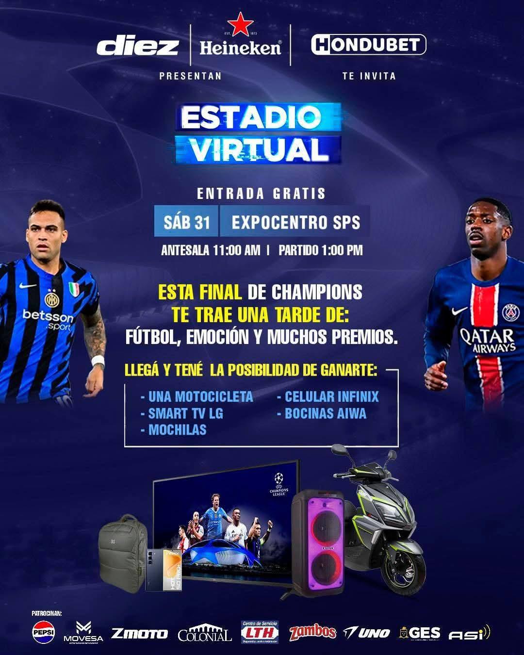 ¿Quieres ganarte una motocicleta? Asiste este sábado al estadio virtual DIEZ a disfrutar de la final de la Champions League