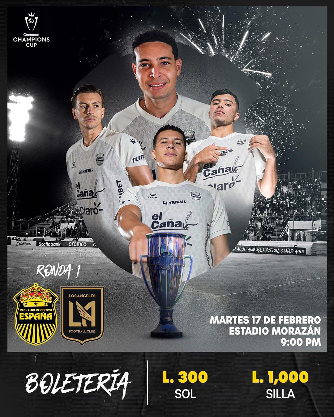 Real España oficializó la boletería para el choque internacional ante LAFC.