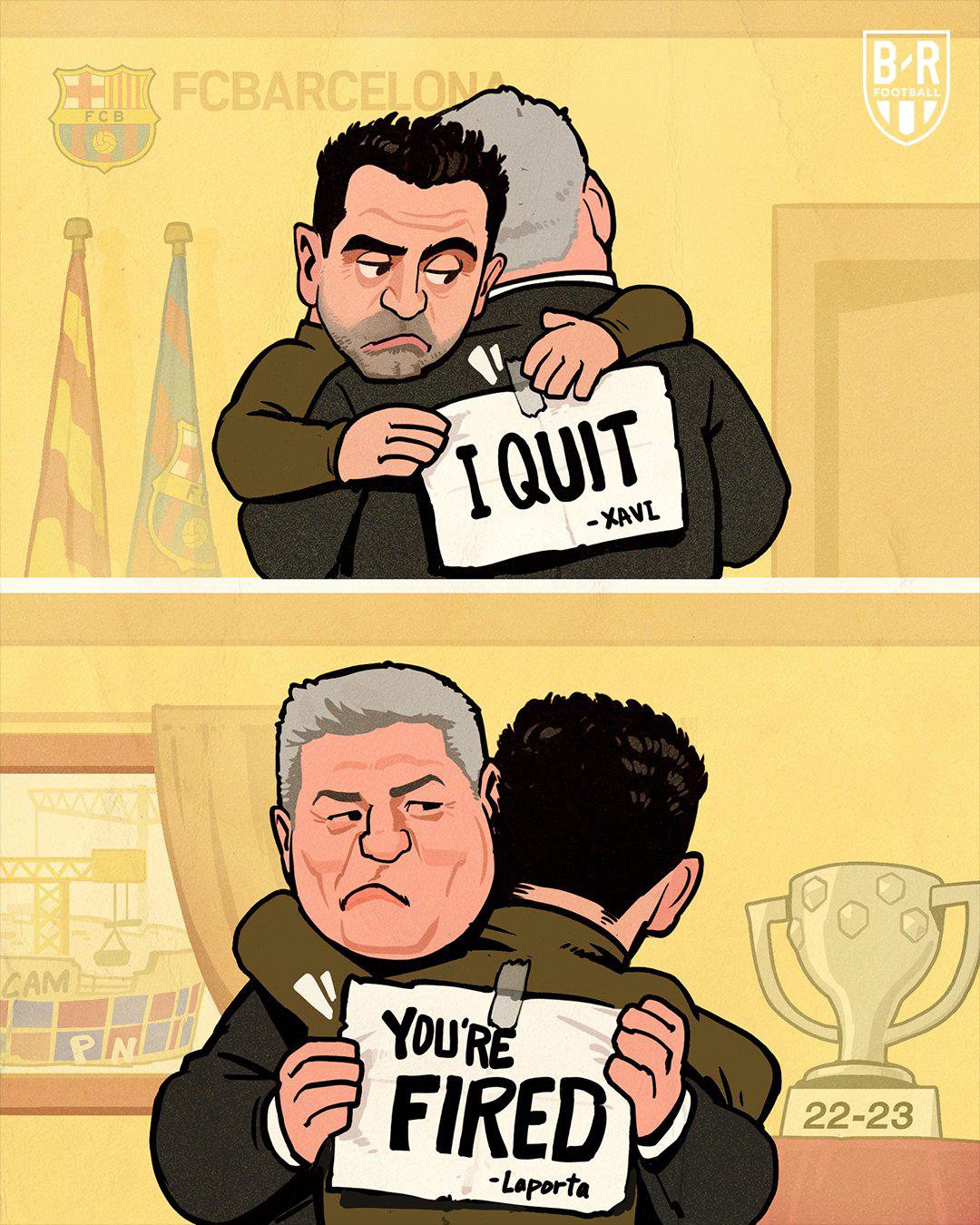 Barcelona despidió a Xavi: los memes estallan contra el técnico tras su polémica salida