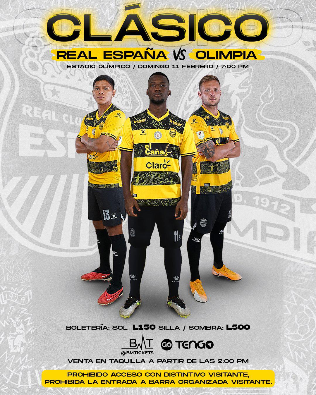 Real España ya puso a la venta los boletos para el clásico ante Olimpia en San Pedro Sula.