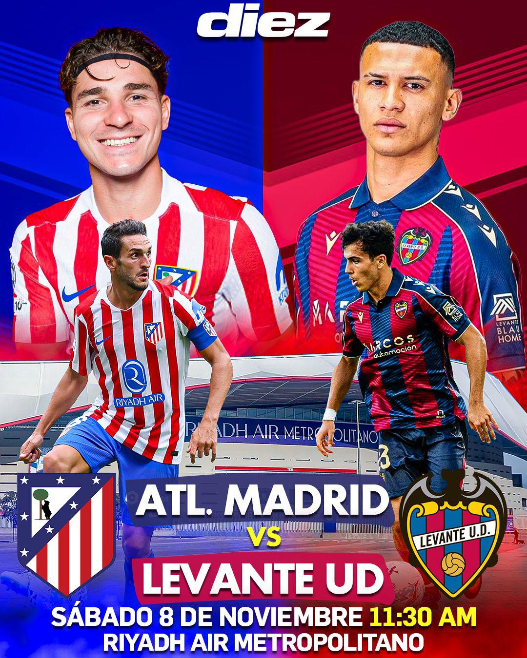 Kervin Arriaga visita la casa del Atlético de Madrid en la Liga de España.