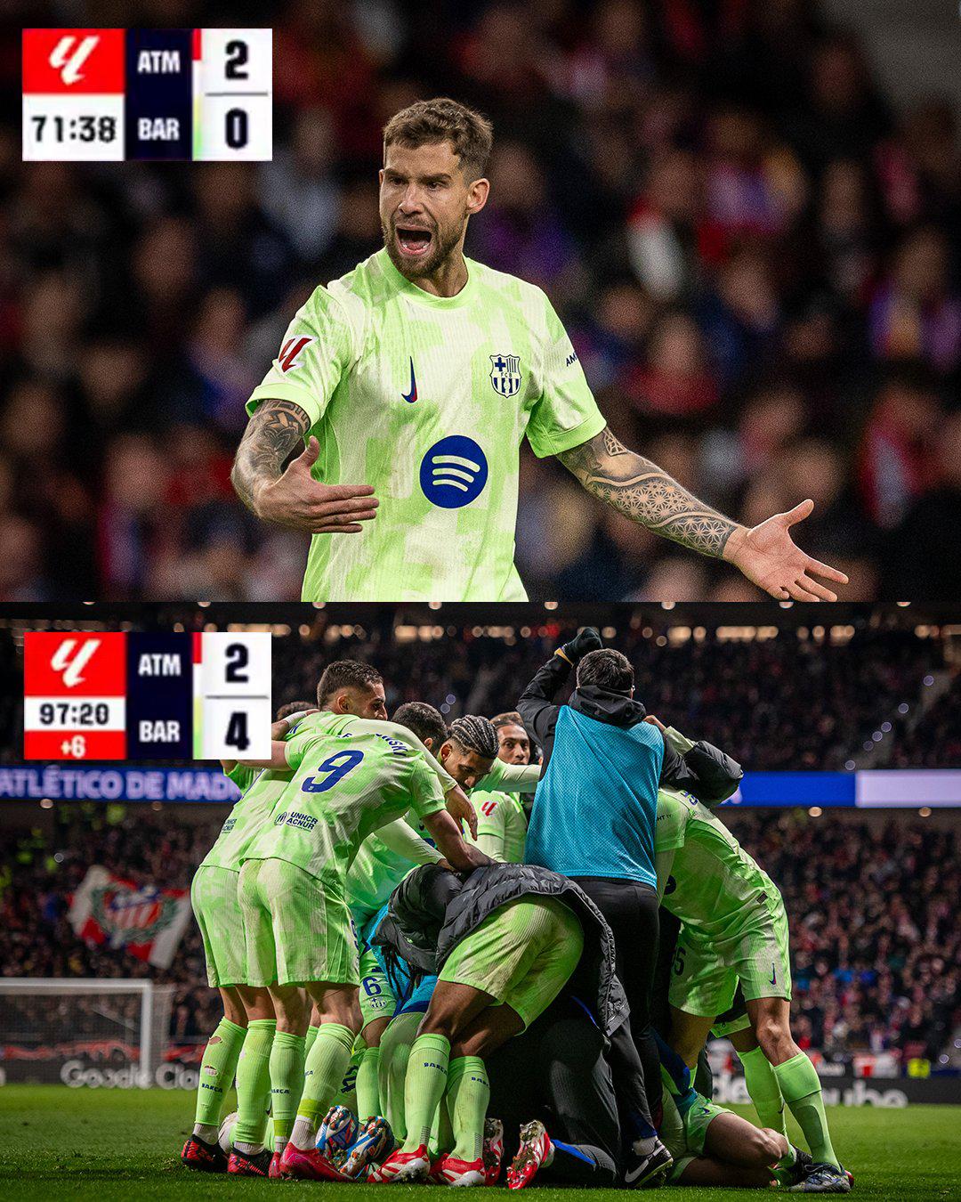 La polémica del partido, épica remontada del Barcelona ante Atlético y la emocionante celebración de los culés