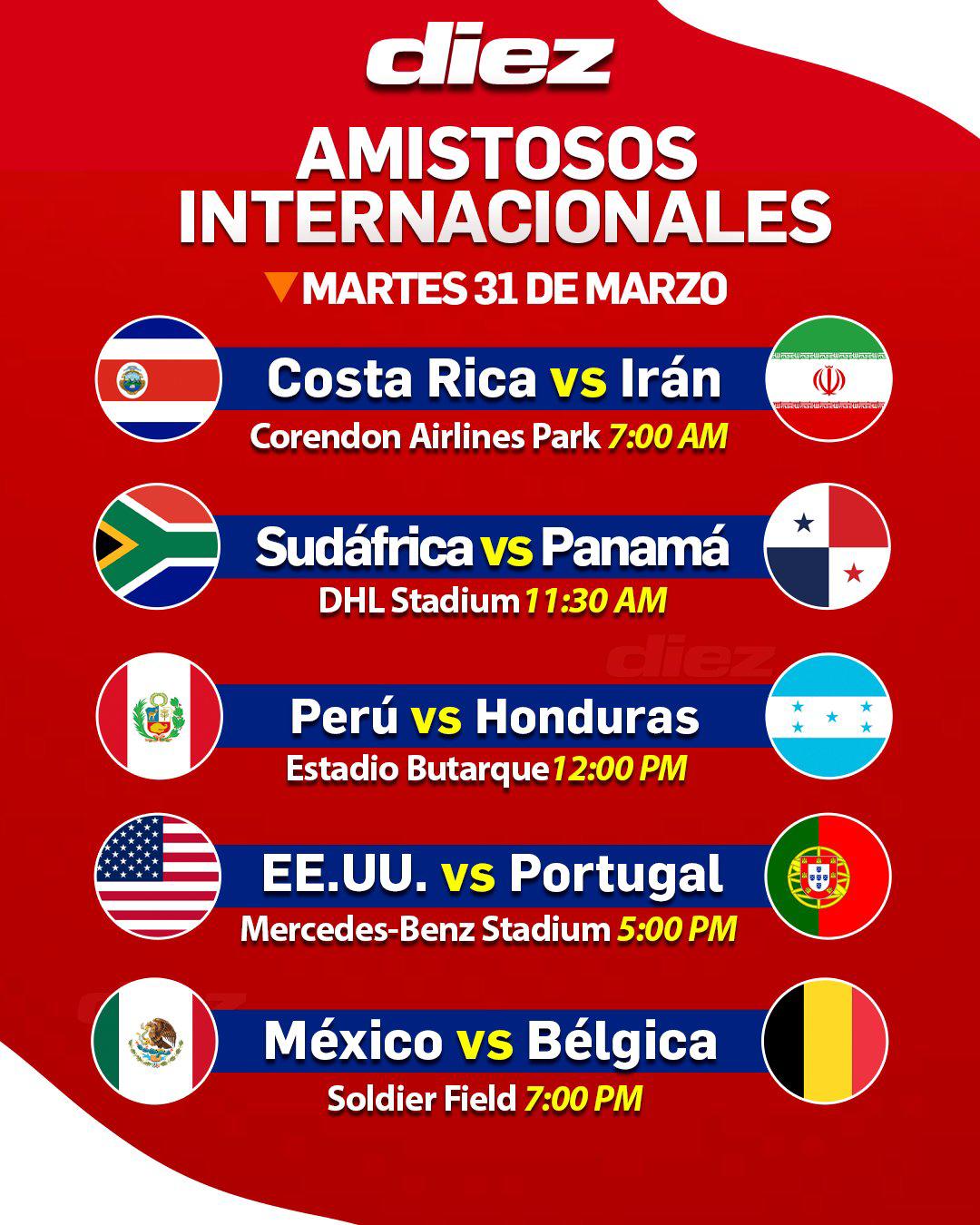 Partidos de hoy martes 31 de marzo 2026: hora y dónde ver por TV los repechajes al Mundial y los amistosos