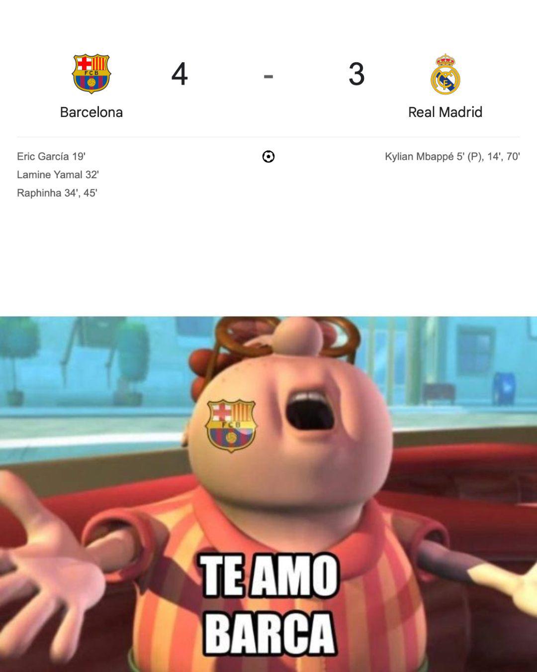 Los memes fulminan al Real Madrid: las burlas que dejó la derrota ante Barcelona en el Clásico de LaLiga