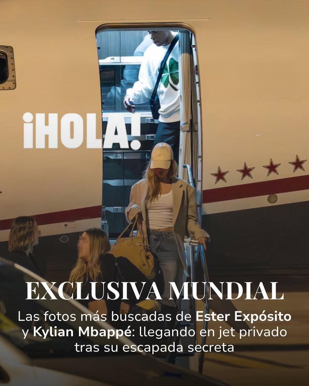 Las imágenes que confirman el romance entre Mbappé y Ester Expósito: fueron captados en un jet privado en Madrid