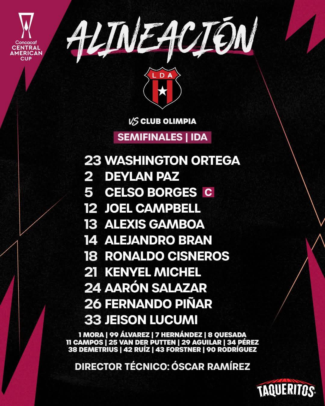 Alajuelense queda vivo al robarle el triunfo al Olimpia en el Morera Soto por la ida de semifinales de Copa Centroamericana