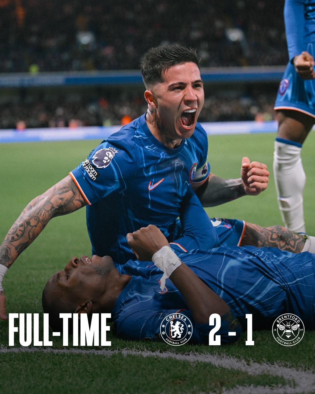 Chelsea venció al Brentford con sufrimiento y acecha al líder Liverpool.