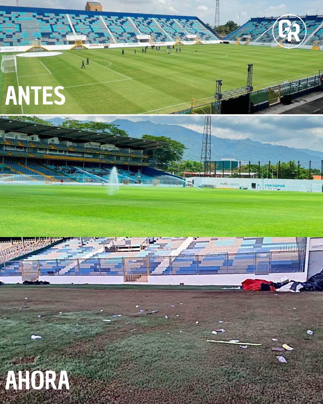 De costar 28.5 millones a esto: así está el estadio Morazán tras ser destruido por concierto
