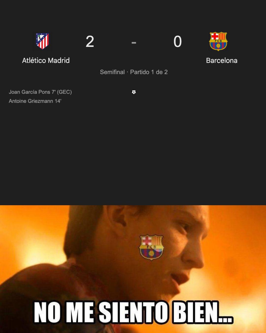 Los crueles memes que humillan de la peor forma al Barcelona por ser goleador por el Atlético en la Copa del Rey