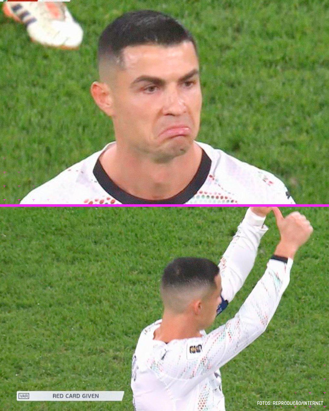 Cristiano Ronaldo recibe la peor burla tras ser expulsado, rompe un récord histórico y el feo gesto contra el árbitro