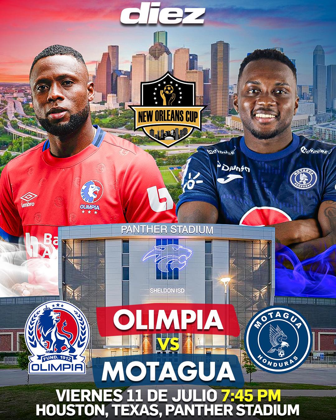 Olimpia y Motagua juegan en Houston, Texas, Estados Unidos.