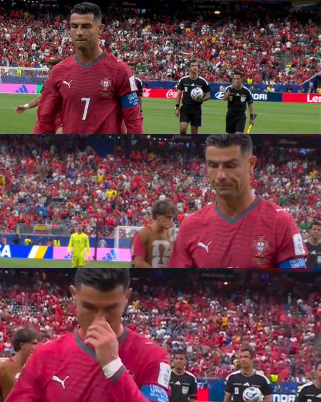 El motivo del enojo de Cristiano, parche junto a Messi y tributo a Diogo Jota