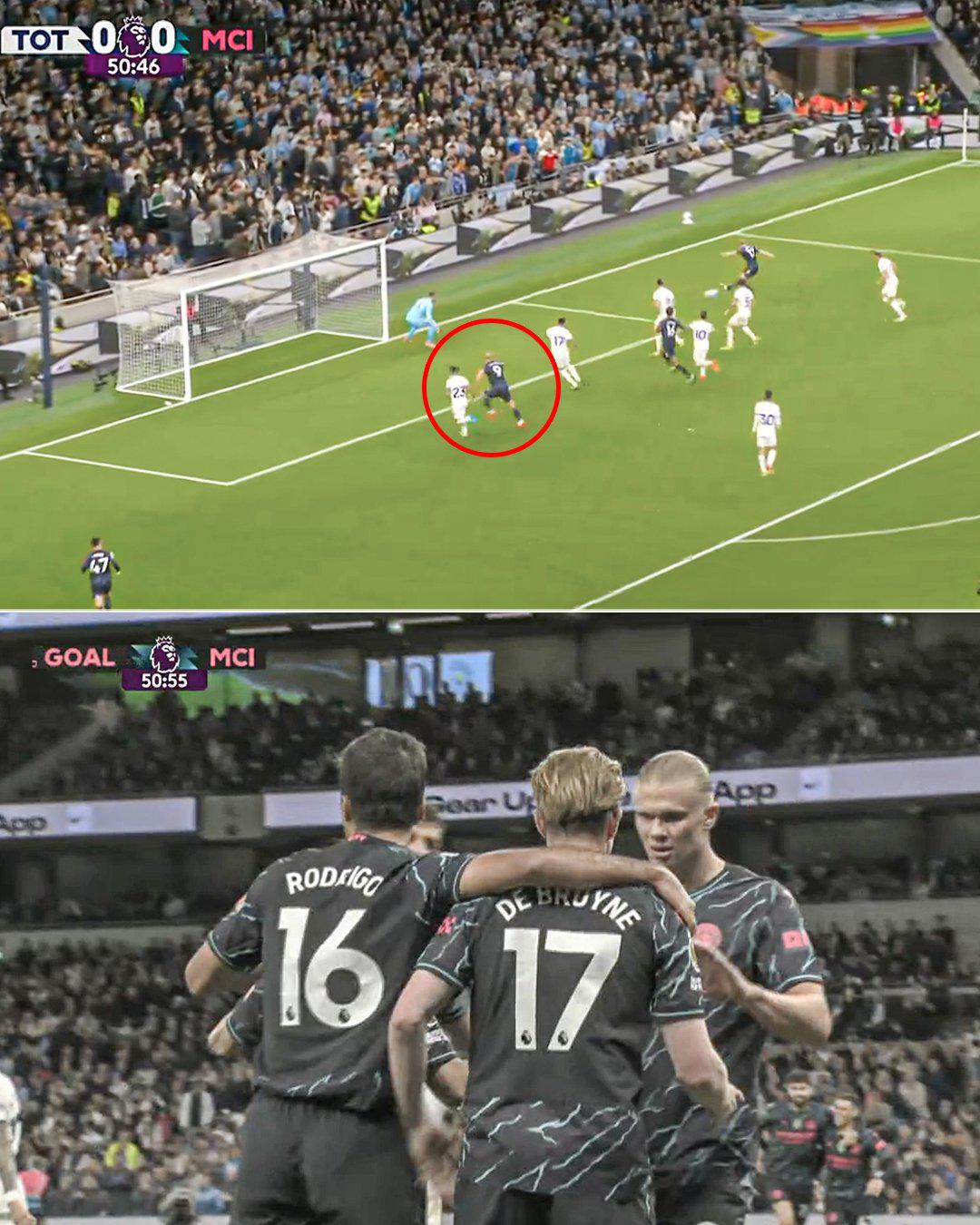 Haaland marcó los goles de de la victoria para el Manchester City, el primero gracias a un pase de Kevin De Bruyne.