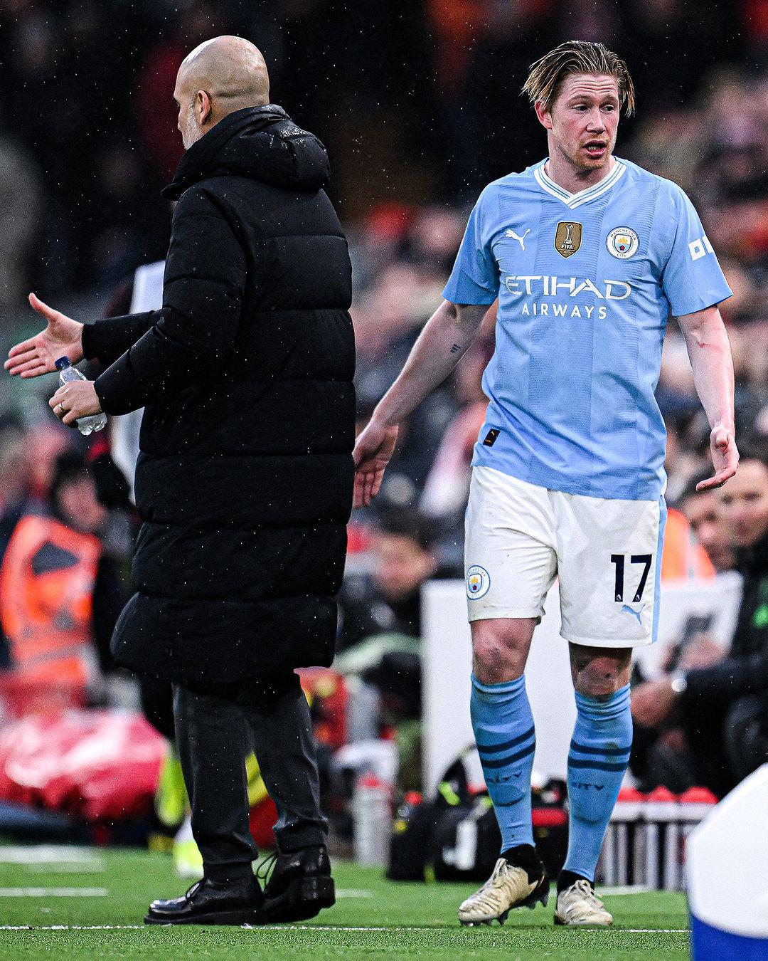 De Bruyne y su bronca en la banca con Pep Guardiola, la polémica en el Liverpool-Manchester City y Haaland no apareció