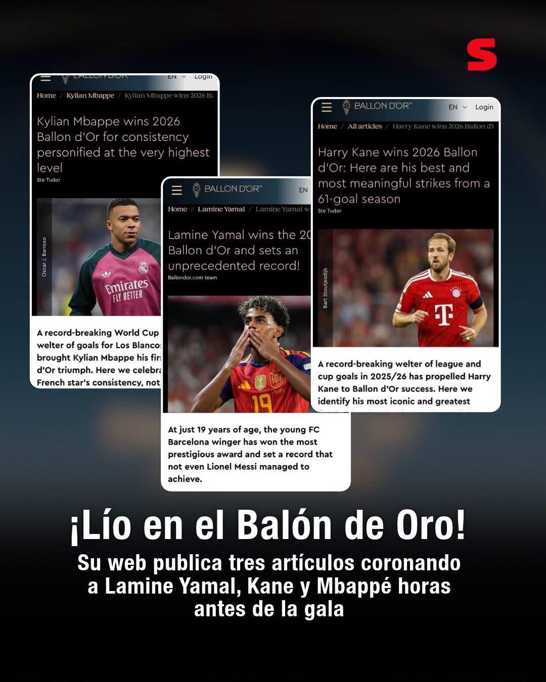 Polémica en el Balón de Oro 2026: publican tres ganadores y así reaccionaron