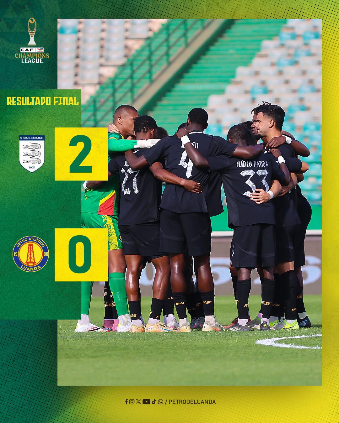 Petro Luanda, equipo donde milita el hondureño Jonathan Rubio, perdió 0-2 en la Champions League de la CAF.