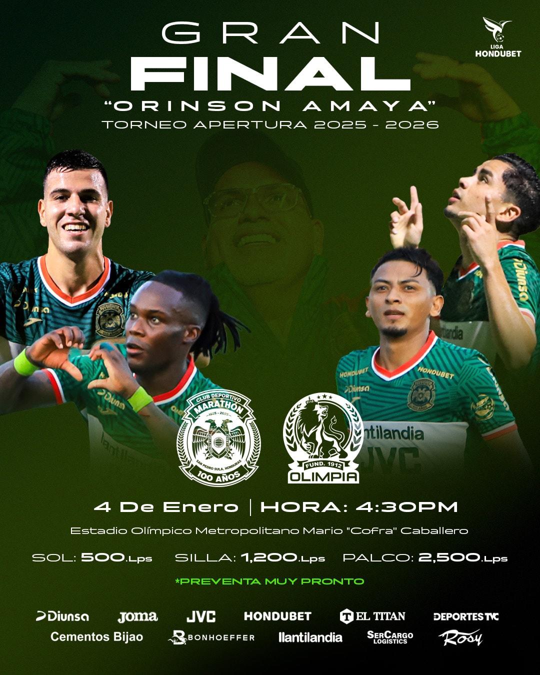 Marathón oficializa los precios de la boletería para la fina de ida.