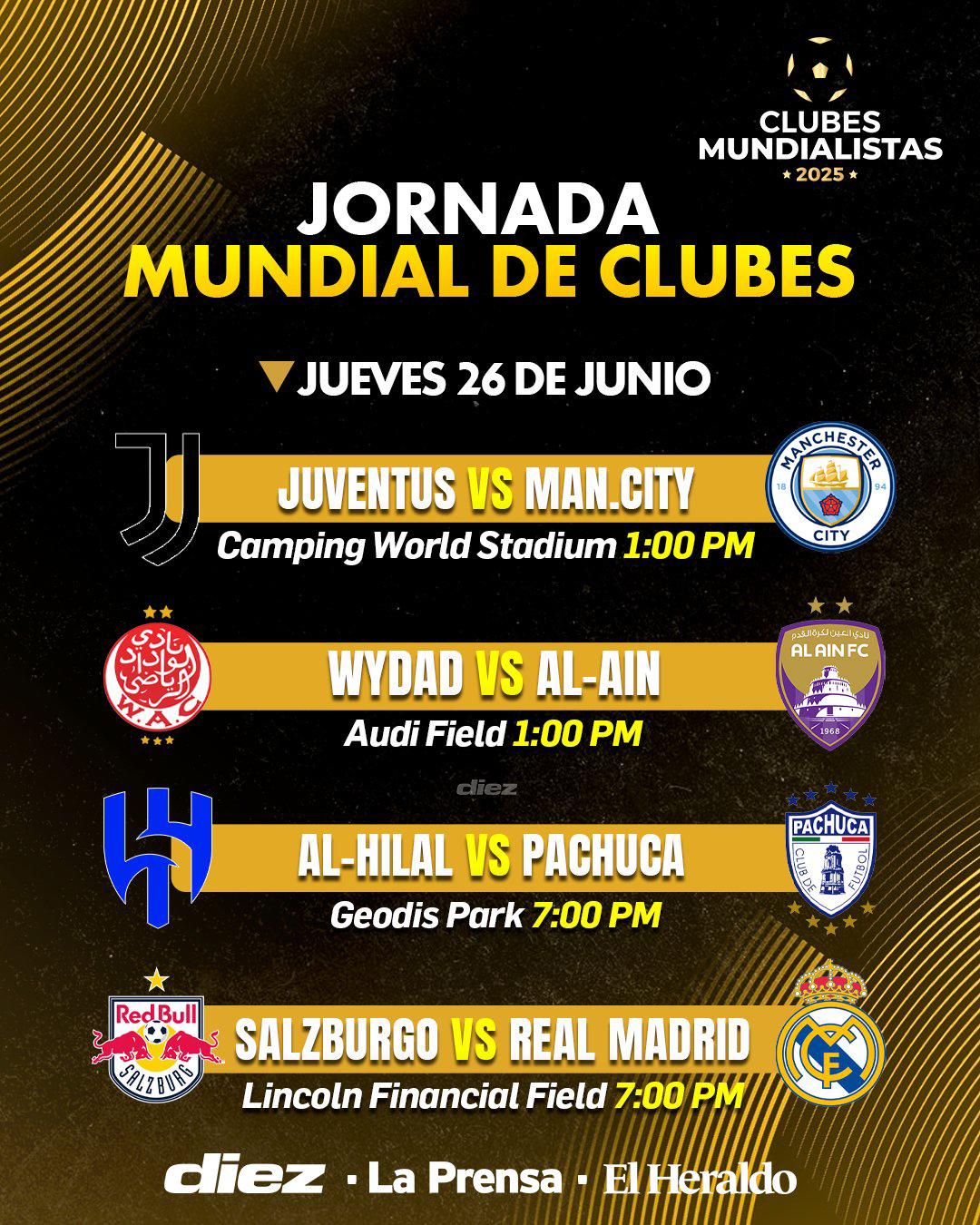 Así se jugará este jueves la última jornada de la fase de grupos en el Mundial de Clubes.
