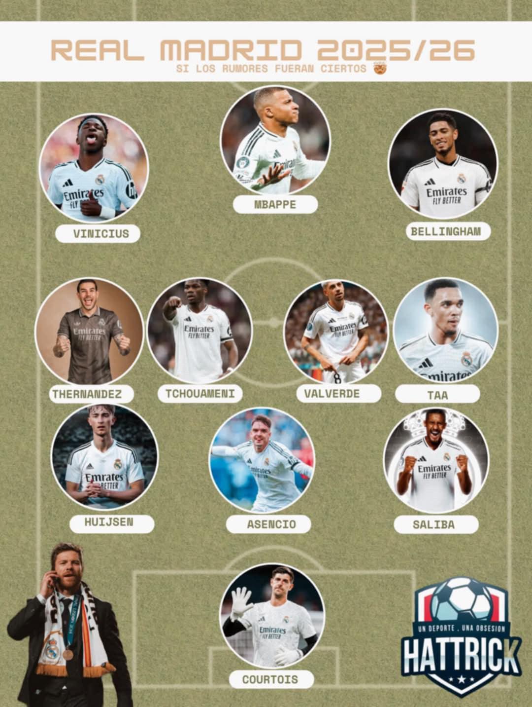 Ya concretó  dos fichajes y los que vienen: el brutal 11 del Real Madrid de Xabi Alonso para destruir al Barcelona