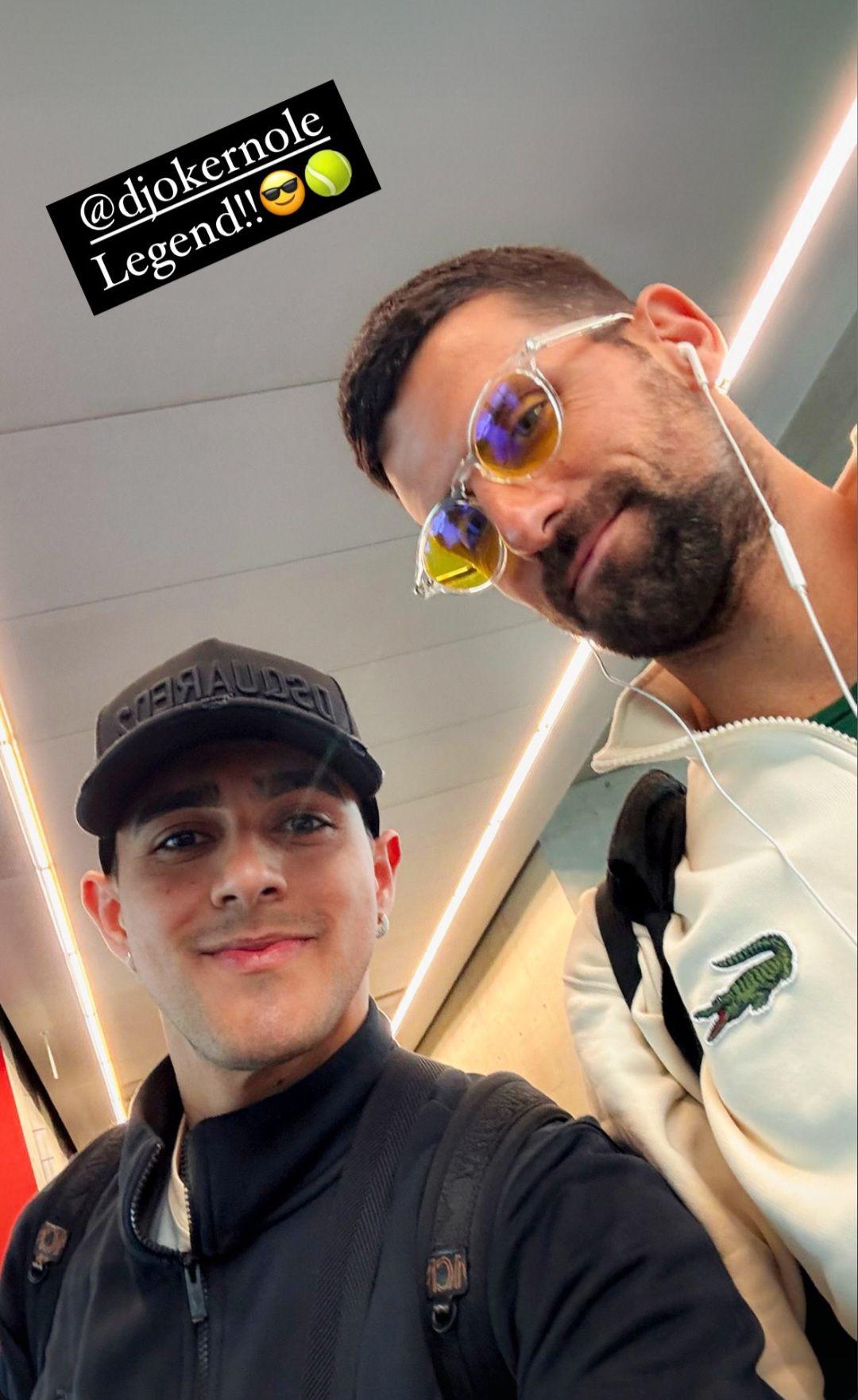 La foto de lujo que consiguió Luis Palma junto a Novak Djokovic.